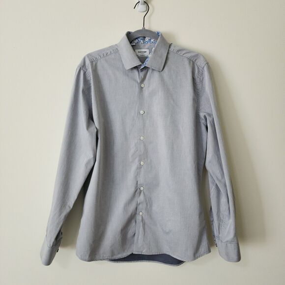 Duchamp Other - Duchamp London Mens Cotton Tailored Fit Button-Up Shirt Sz 16.5/L/42 Grey Floral